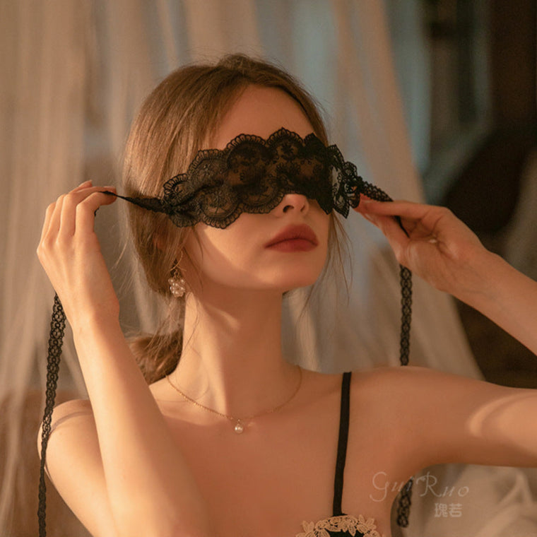 Guiruo Brand Sexy Accessories Sexy See-through Lace Ribbon Fairy Strap Eye Mask Temptation Adult Products1294
