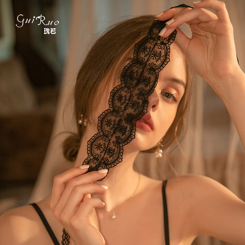Guiruo Brand Sexy Accessories Sexy See-through Lace Ribbon Fairy Strap Eye Mask Temptation Adult Products1294